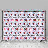 Lofaris Repeated Floral French Flag Paris France Backdrop
